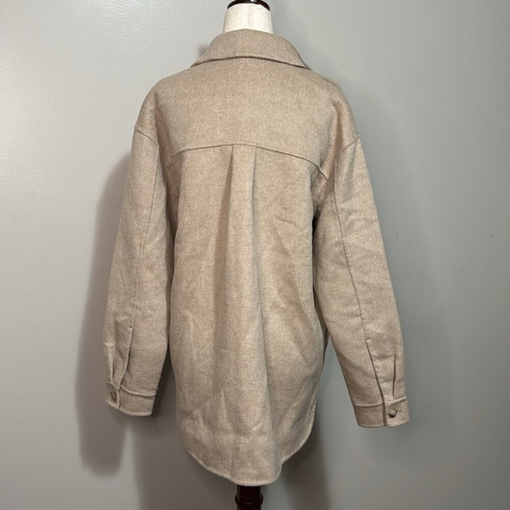 MADEWELL Women's Double-Faced Long Shirt-Jacket Size XS In Maple Oatmeal… - Picture 7 of 13